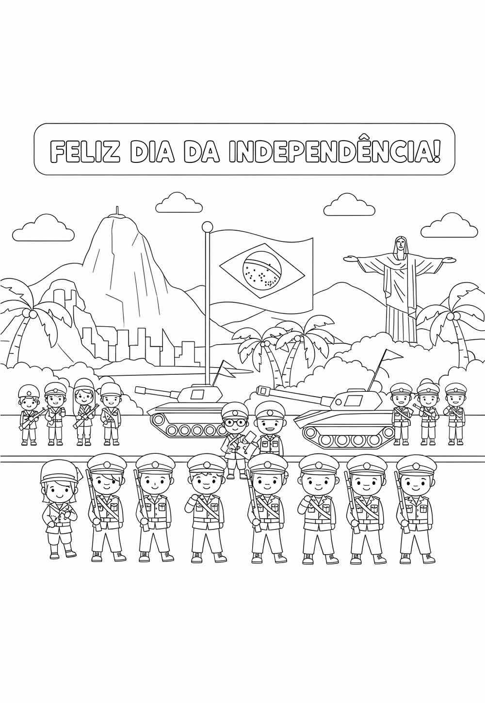 Desenhos de Dia do Independência para pintar