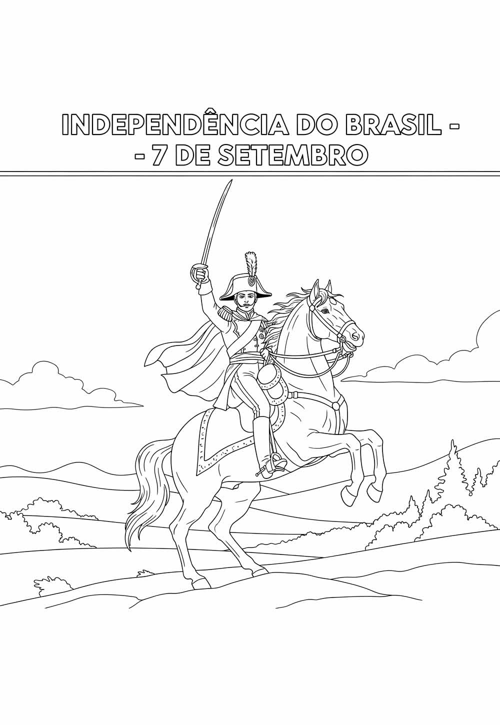 Desenhos de Dia do Independência do Brasil - Dom Pedro I