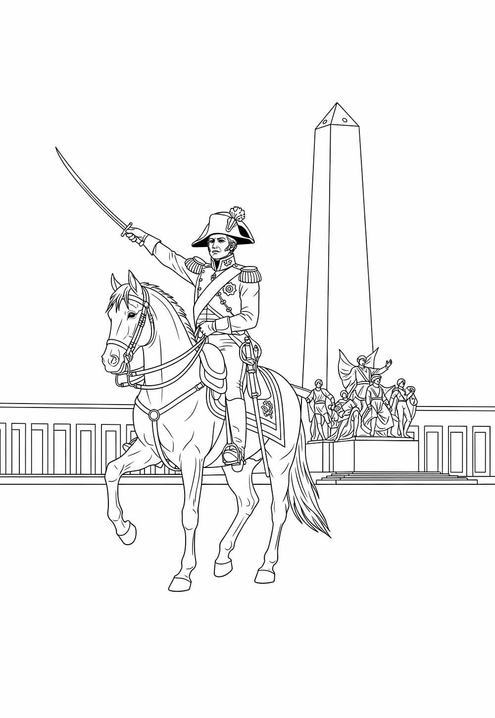 Desenhos de Dia do Independência para colorir - Dom Pedro I