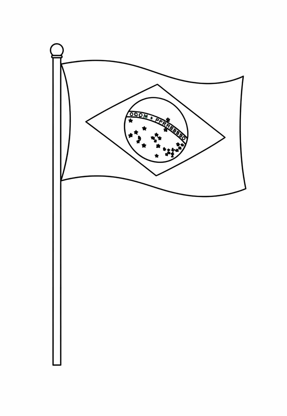 Desenho da Bandeira do Brasil para colorir