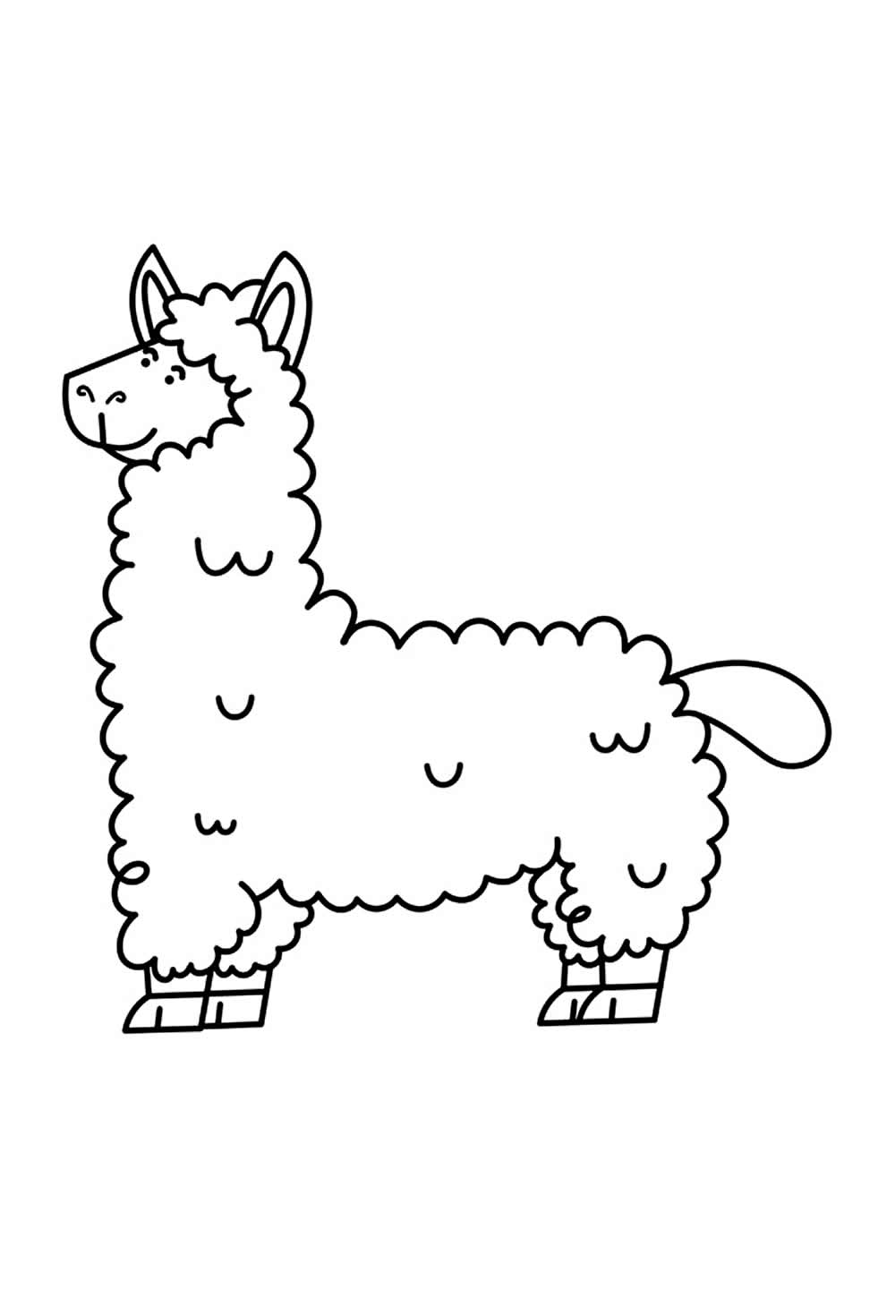 Desenho Fofo de Lhama para colorir