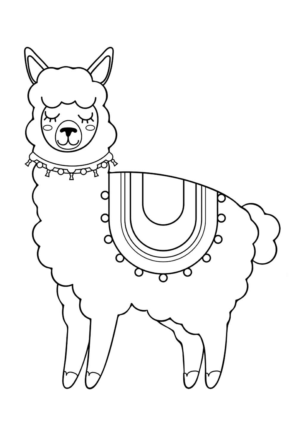 Desenho de Lhama Decorada