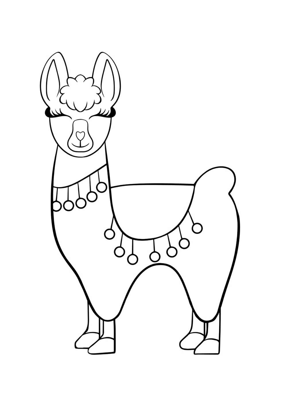 Desenho Fofinho Lhama Colorir