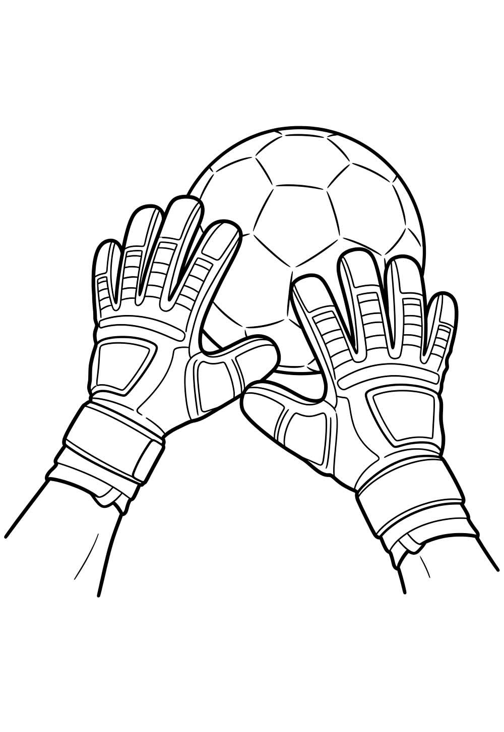 Desenho de Luva de Goleiro para colorir