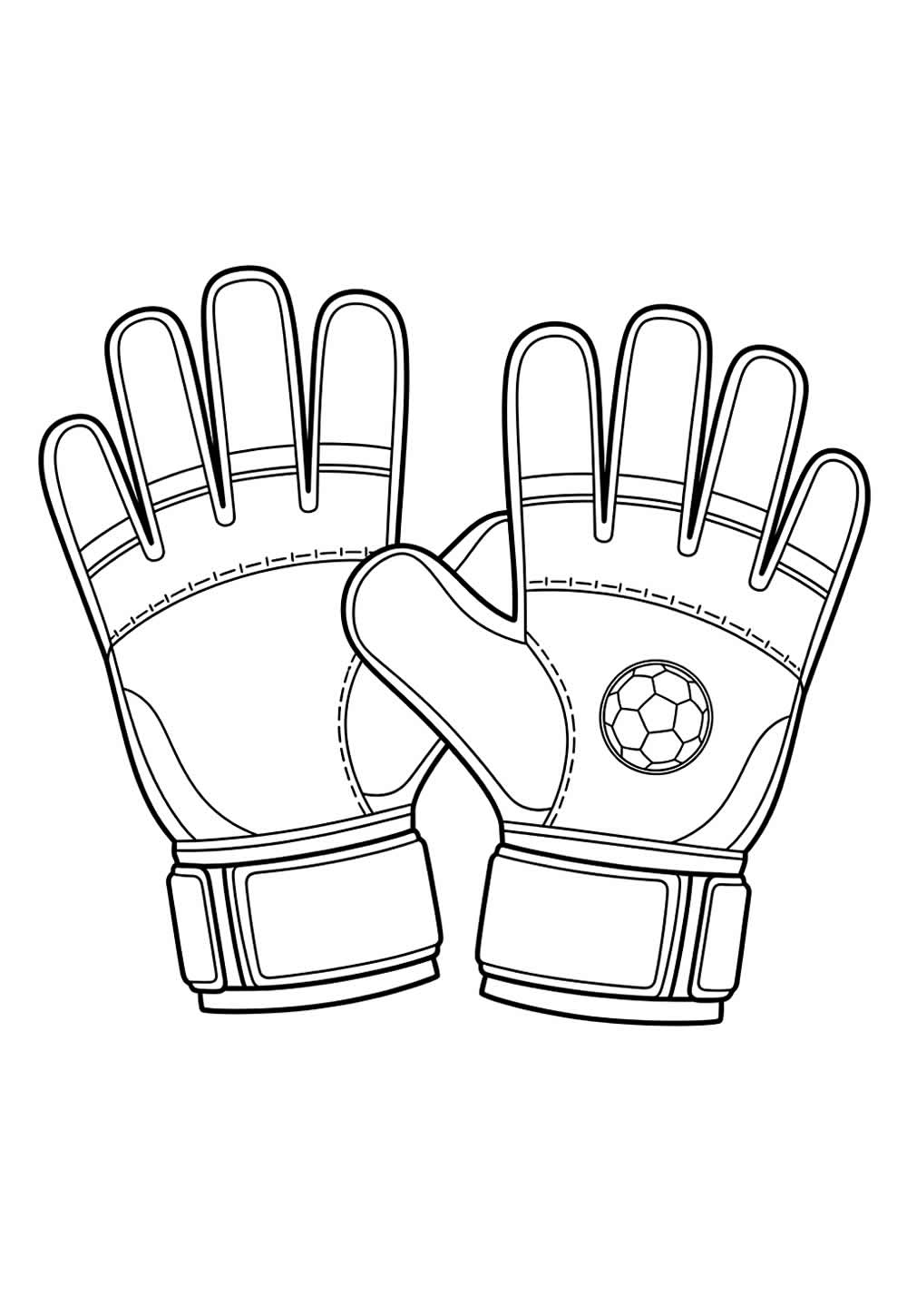 Desenho de Luvas de Goleiro para pintar