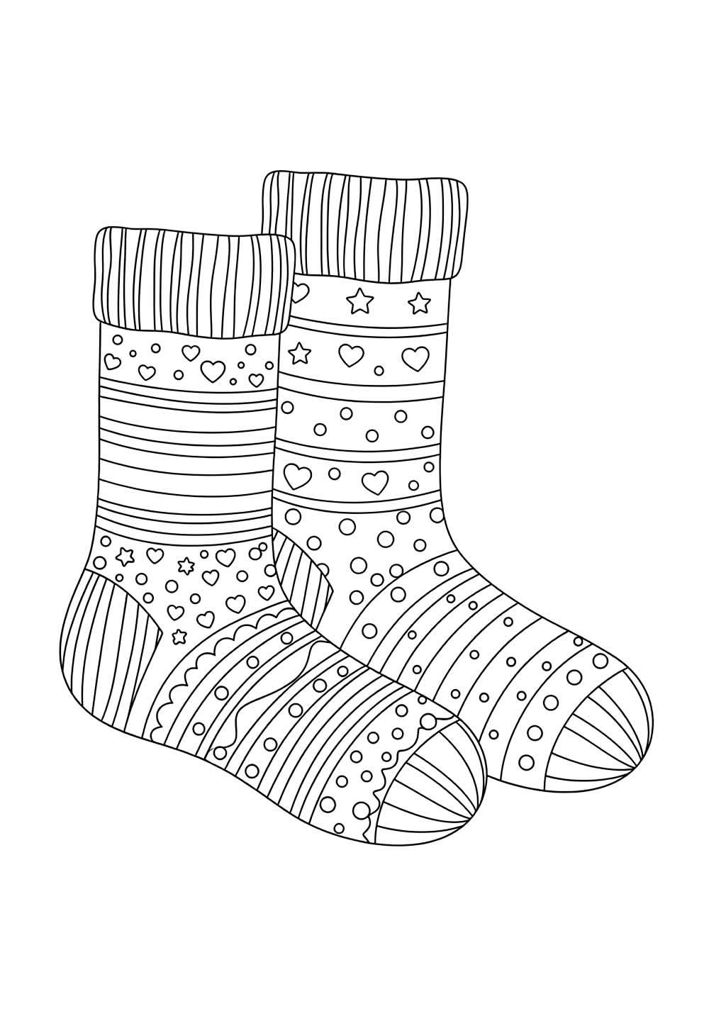 Desenho de Meias para colorir