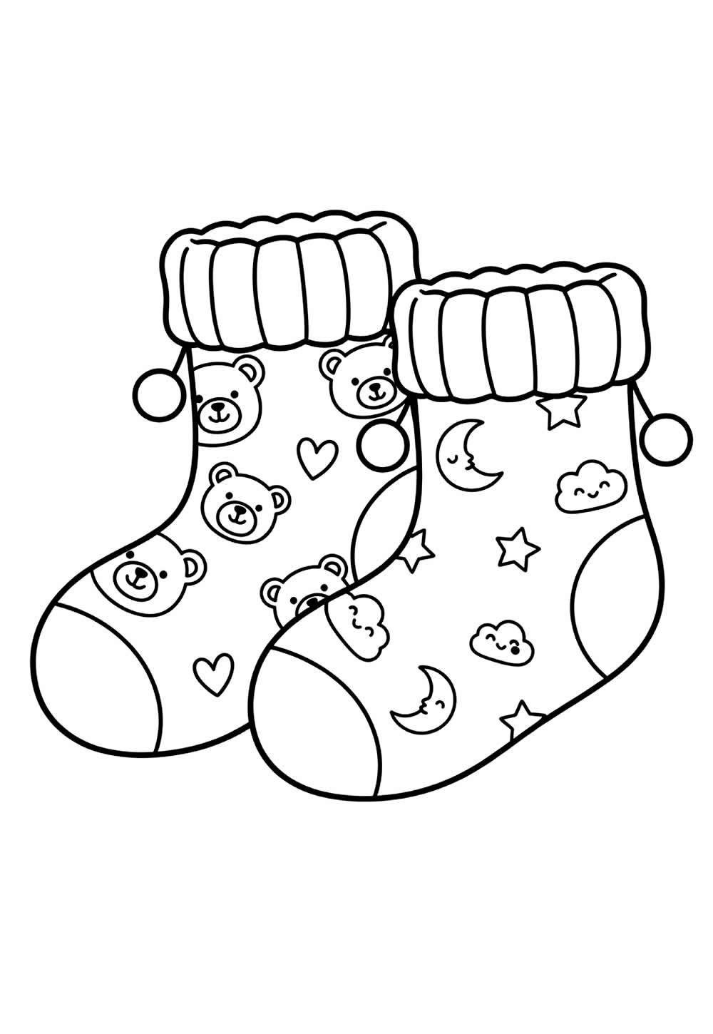 Desenho de Meias para pintar