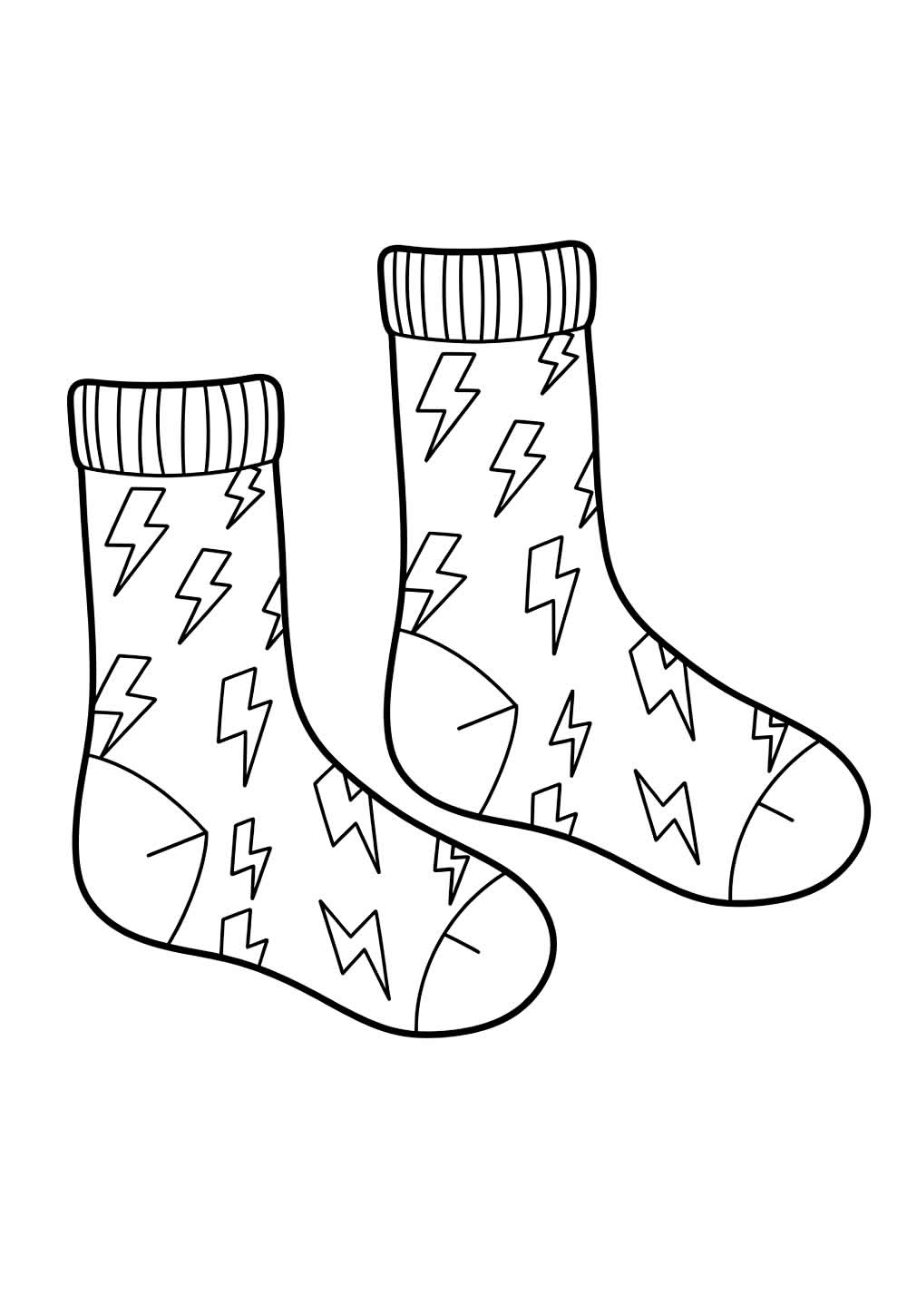 Desenho de Meias para colorir e pintar