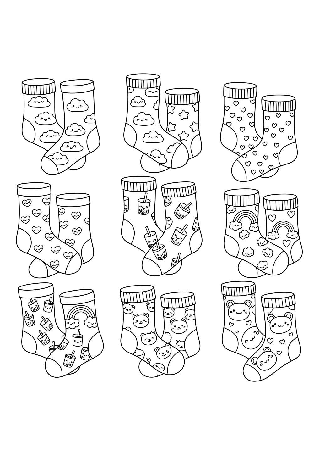 Desenho de Meias Estampadas para colorir