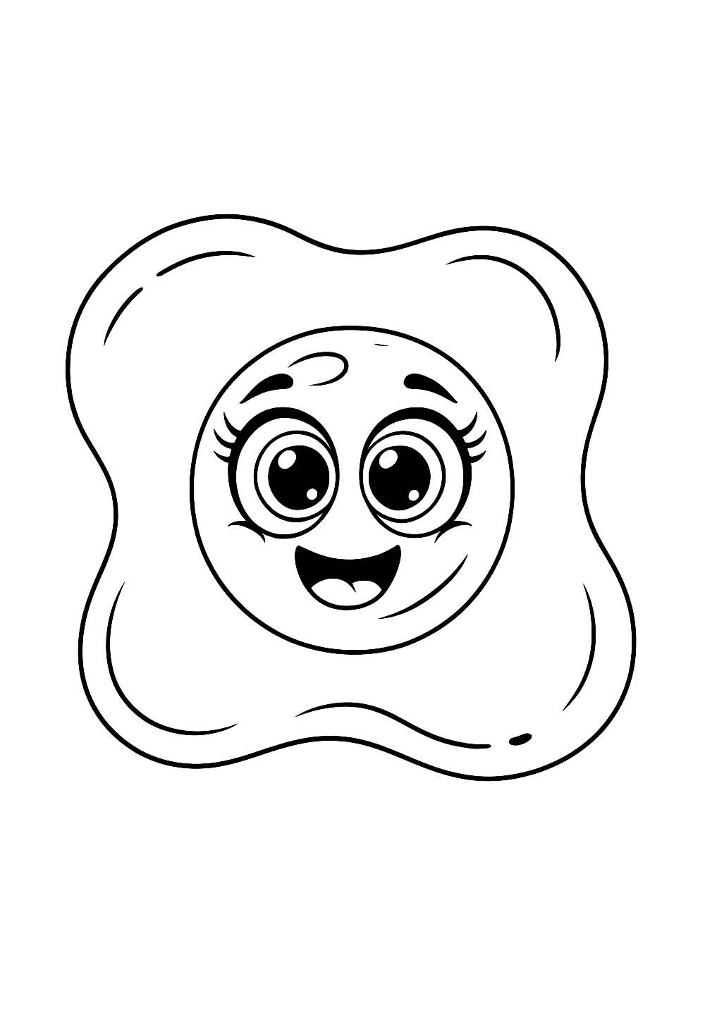 Desenho Fofo de Ovo Frito para colorir