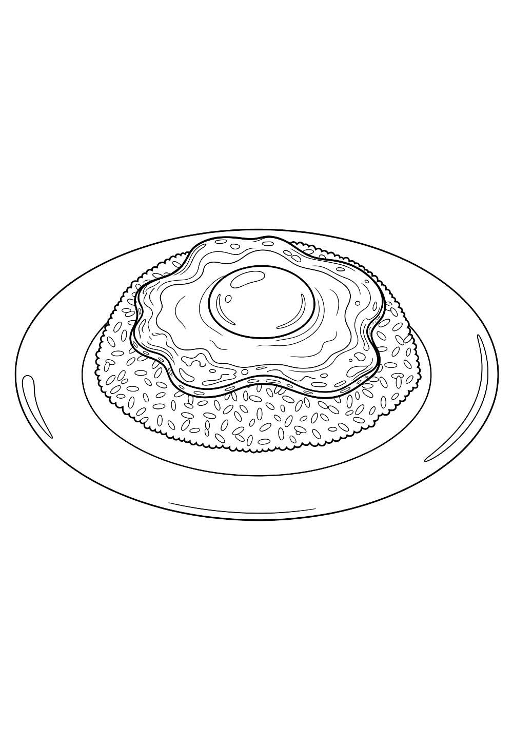 Desenho de Ovo Frito para colorir