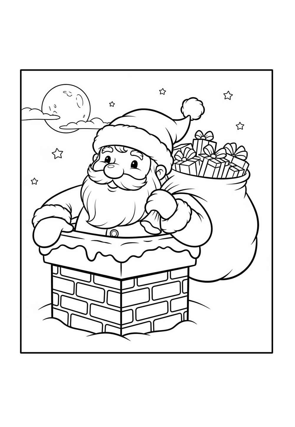Desenho de Papai Noel para colorir