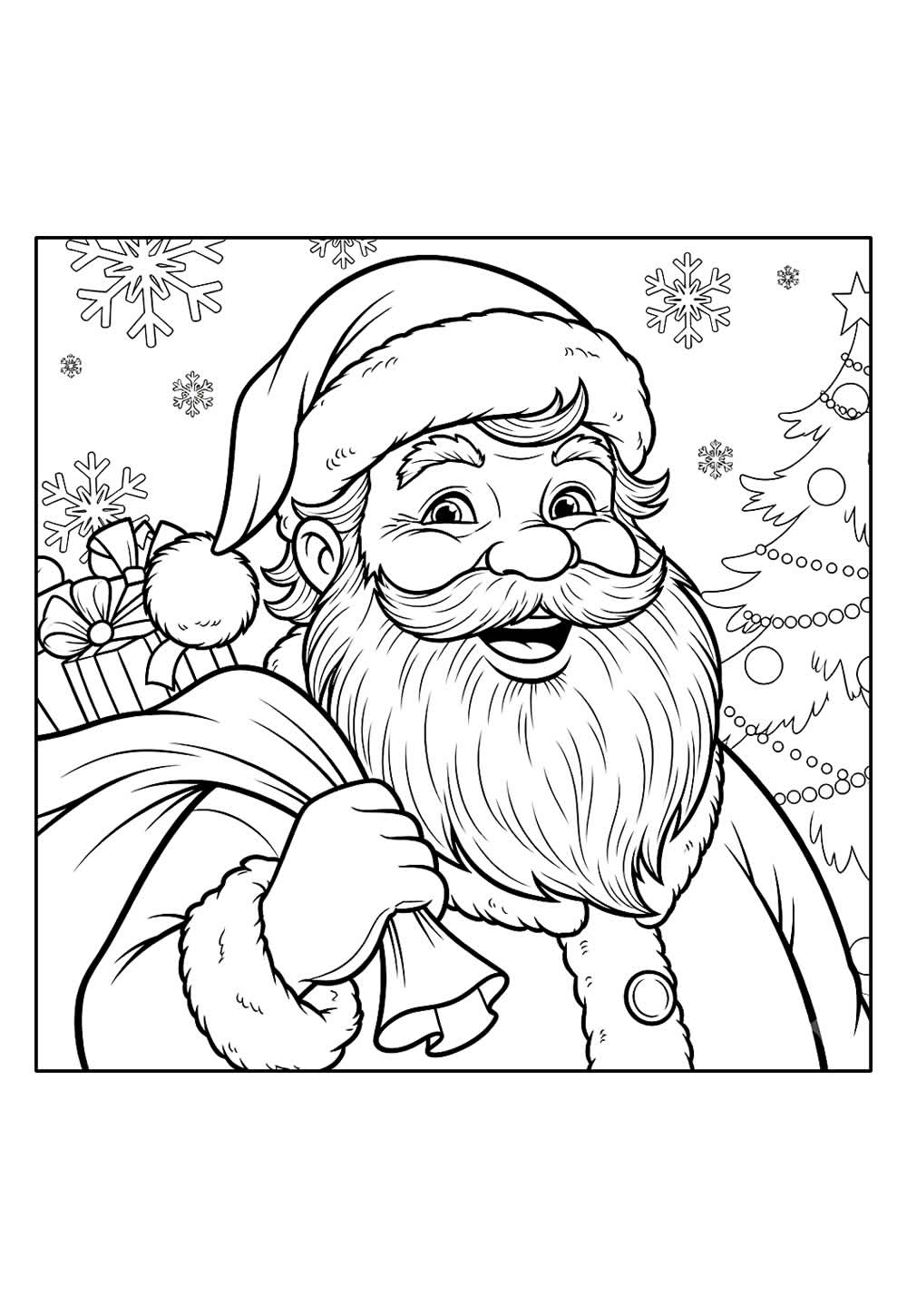 Desenho de Papai Noel para pintar