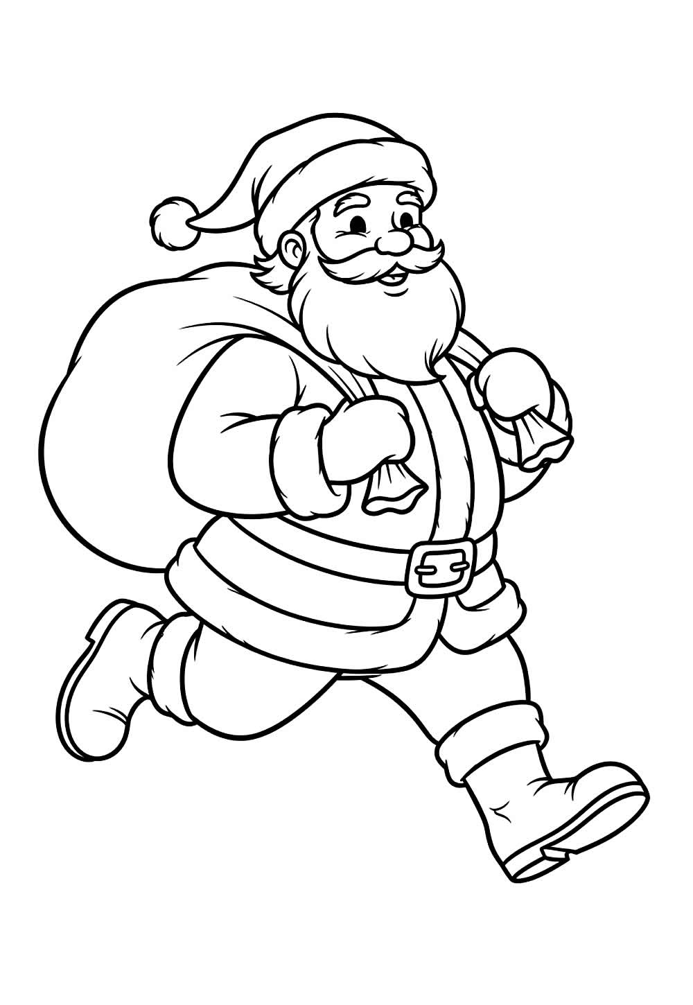 Desenho de Papai Noel Fofinho para pintar
