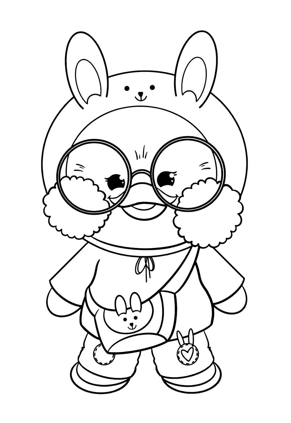 Desenho de Paper Duck com Óculos