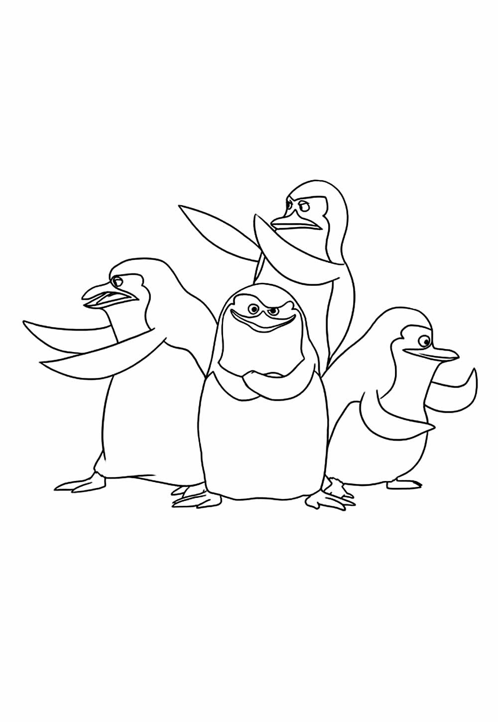 Pinguins de Madagascar para colorir