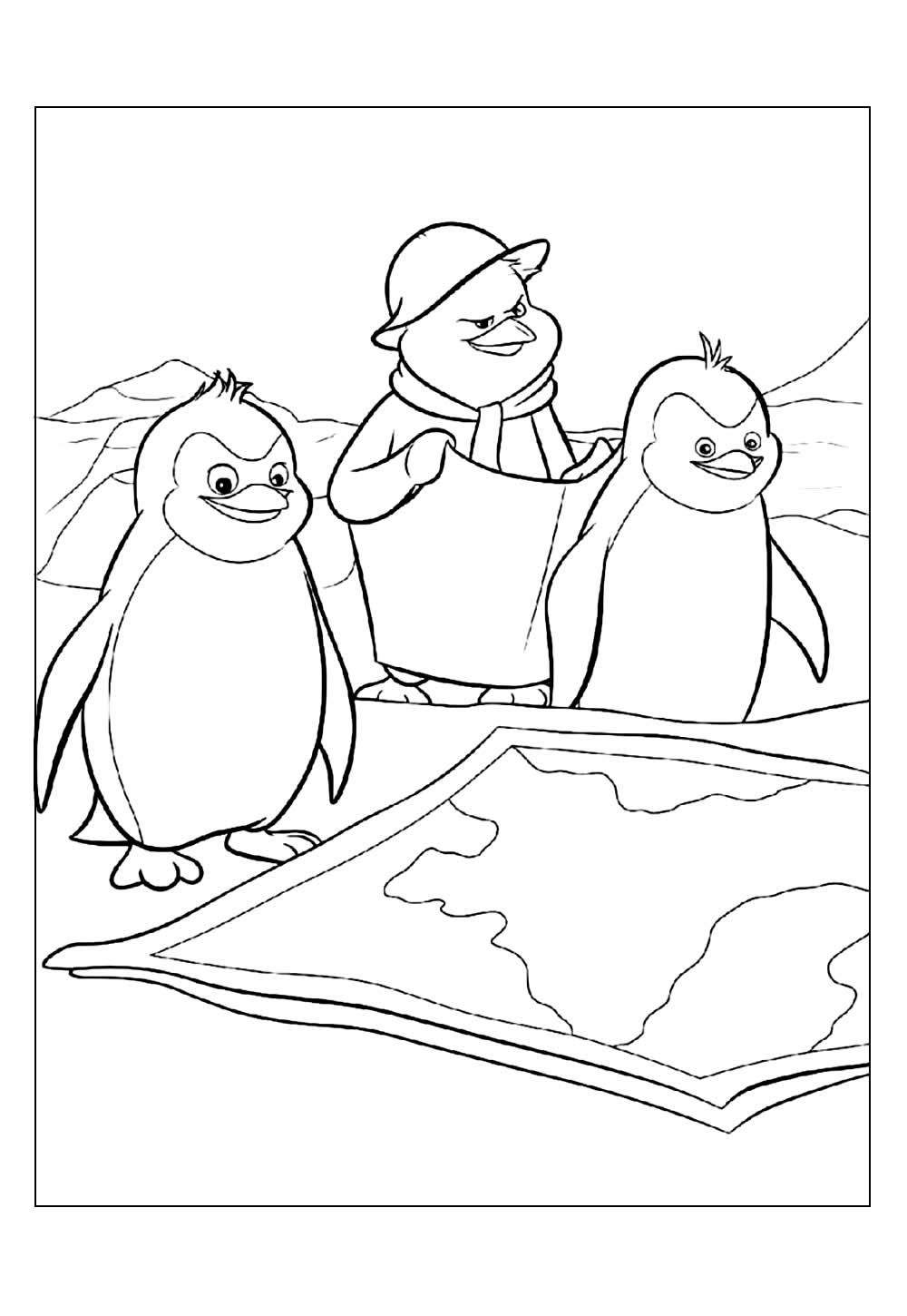 Desenho de Pinguins de Madagascar