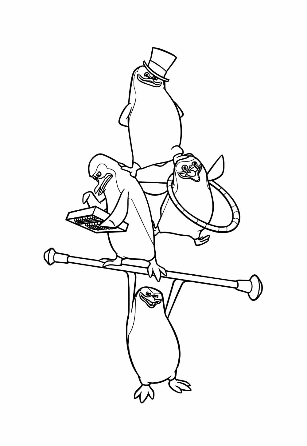 Desenho de Pinguins de Madagascar