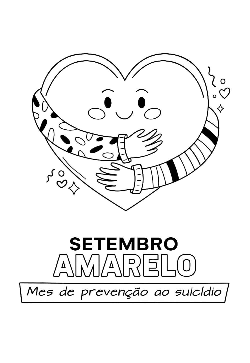 Desenho do Setembro Amarelo - Coração