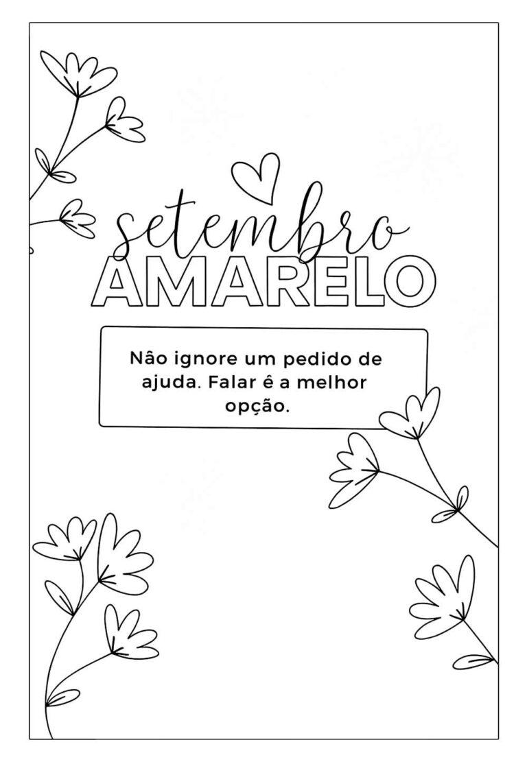 Desenhos do Setembro Amarelo para Pintar e Colorir - Tudo Para Colorir