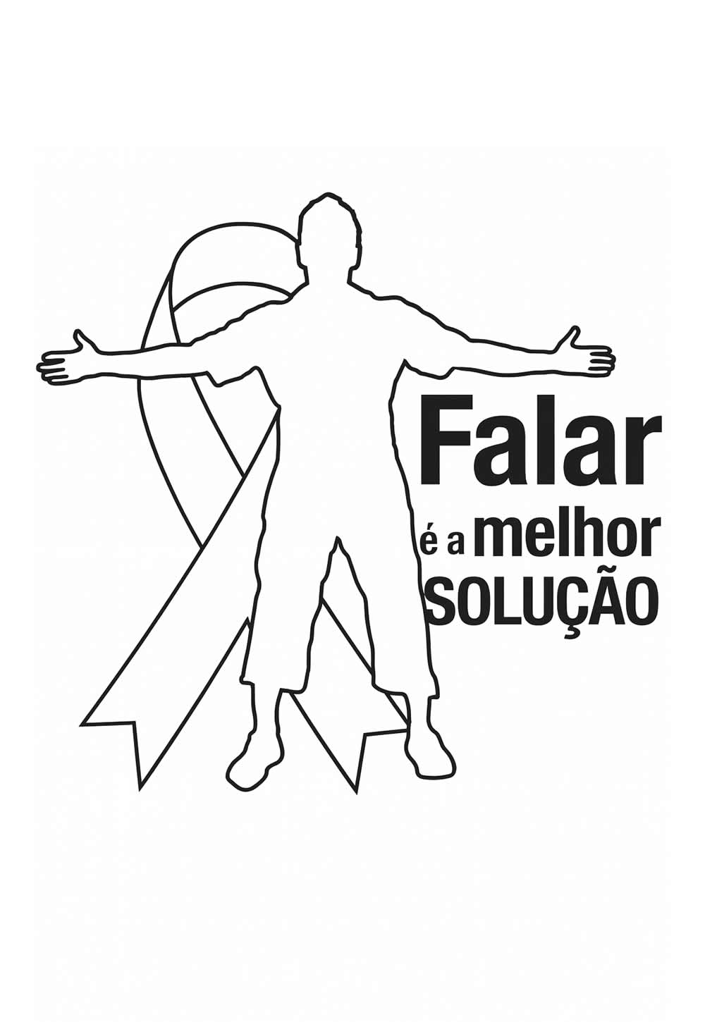 Desenho do Setembro Amarelo para pintar