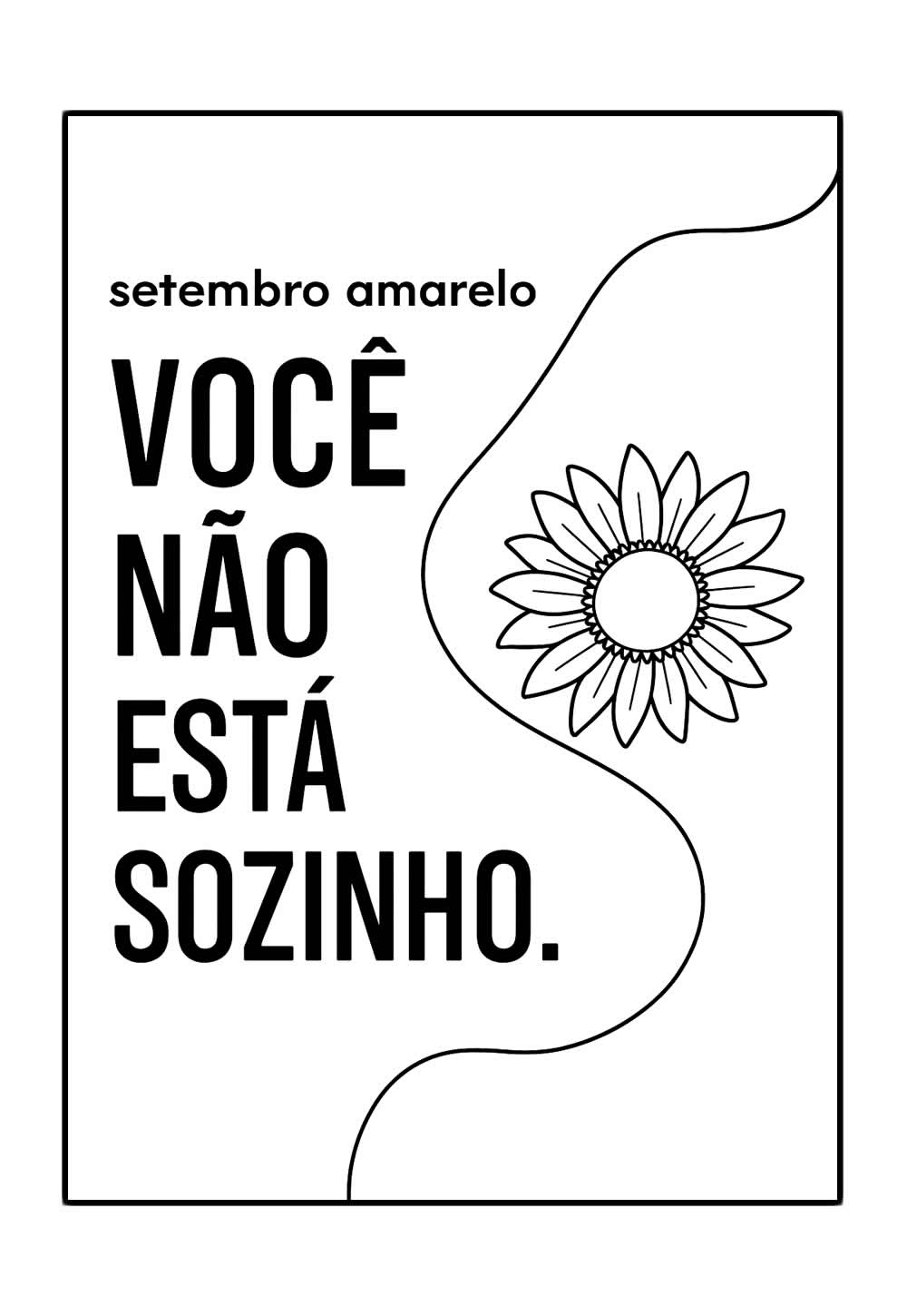 Desenho do Setembro Amarelo para colorir