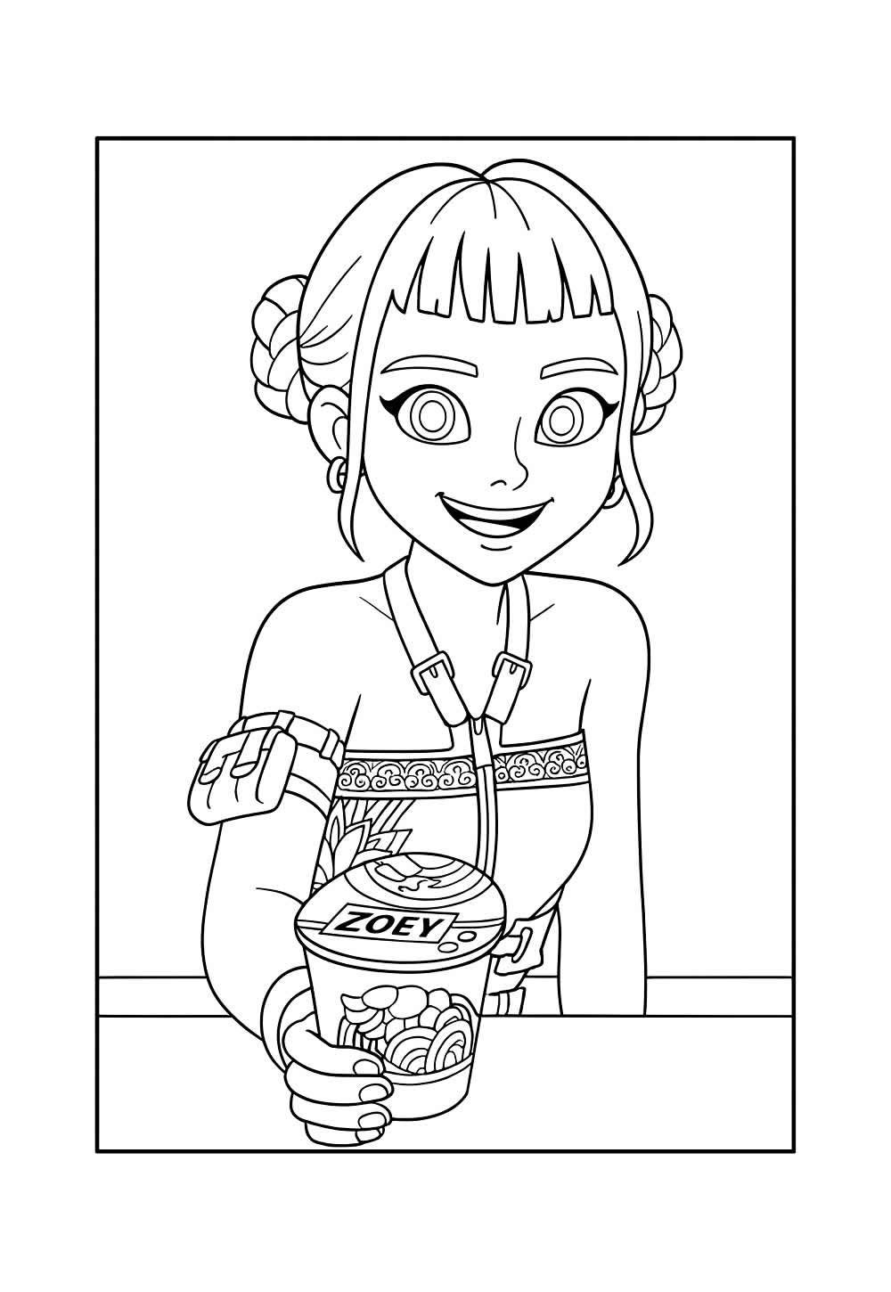 Desenho de Zoey para colorir