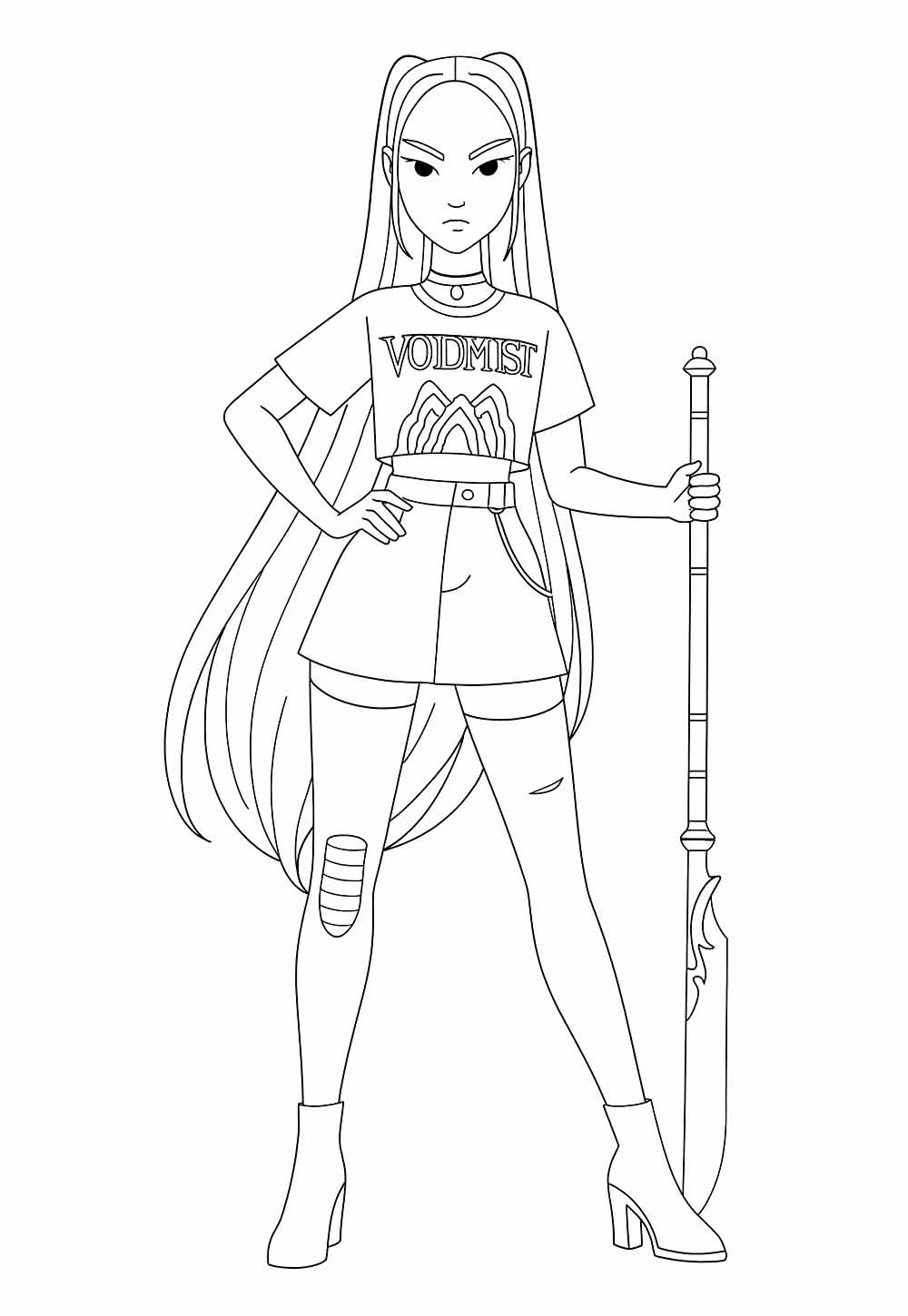 Desenho da Mira para pintar e colorir - Guerreiras do K-Pop