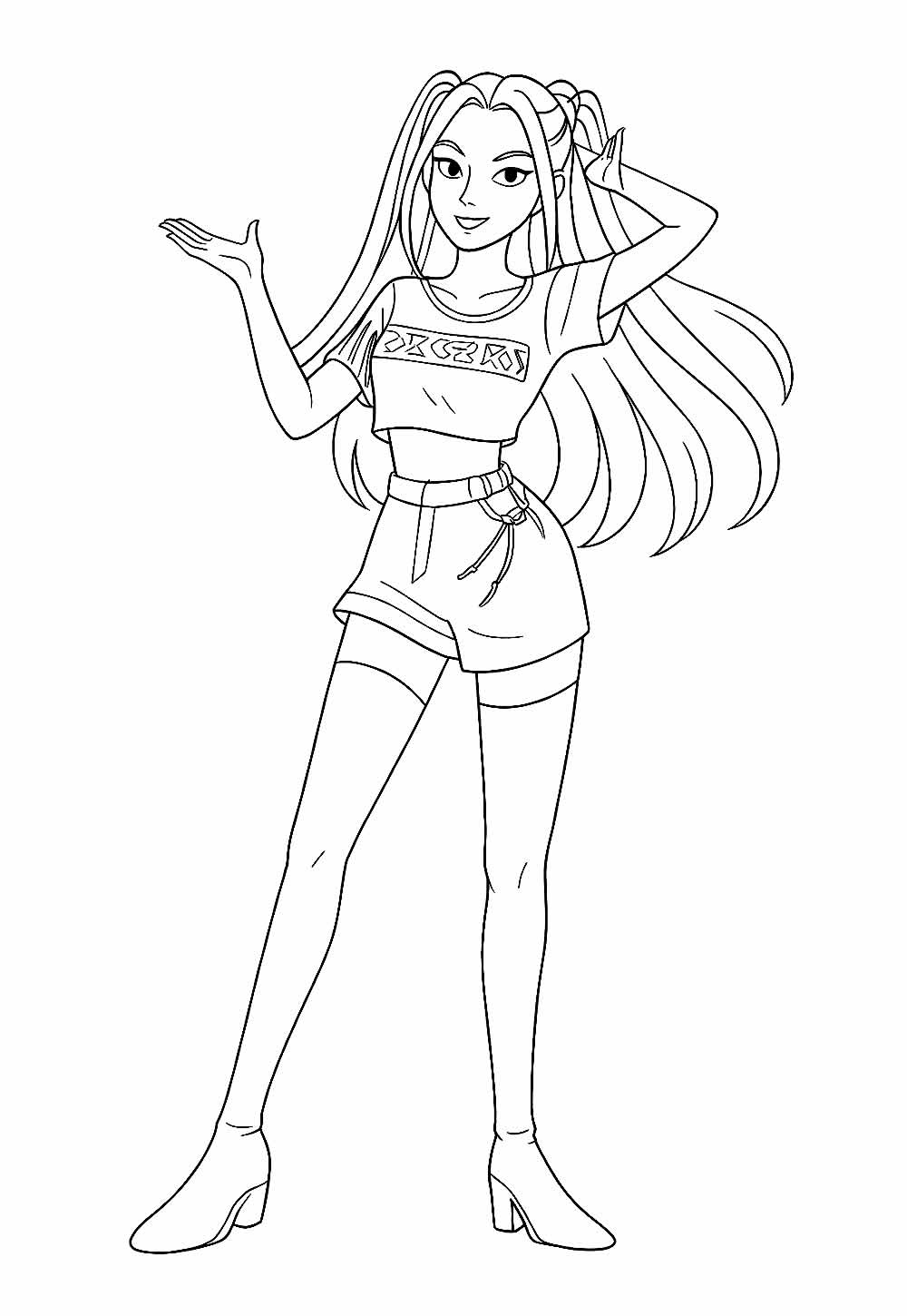 Desenho da Mira para colorir - Guerreiras do K-Pop