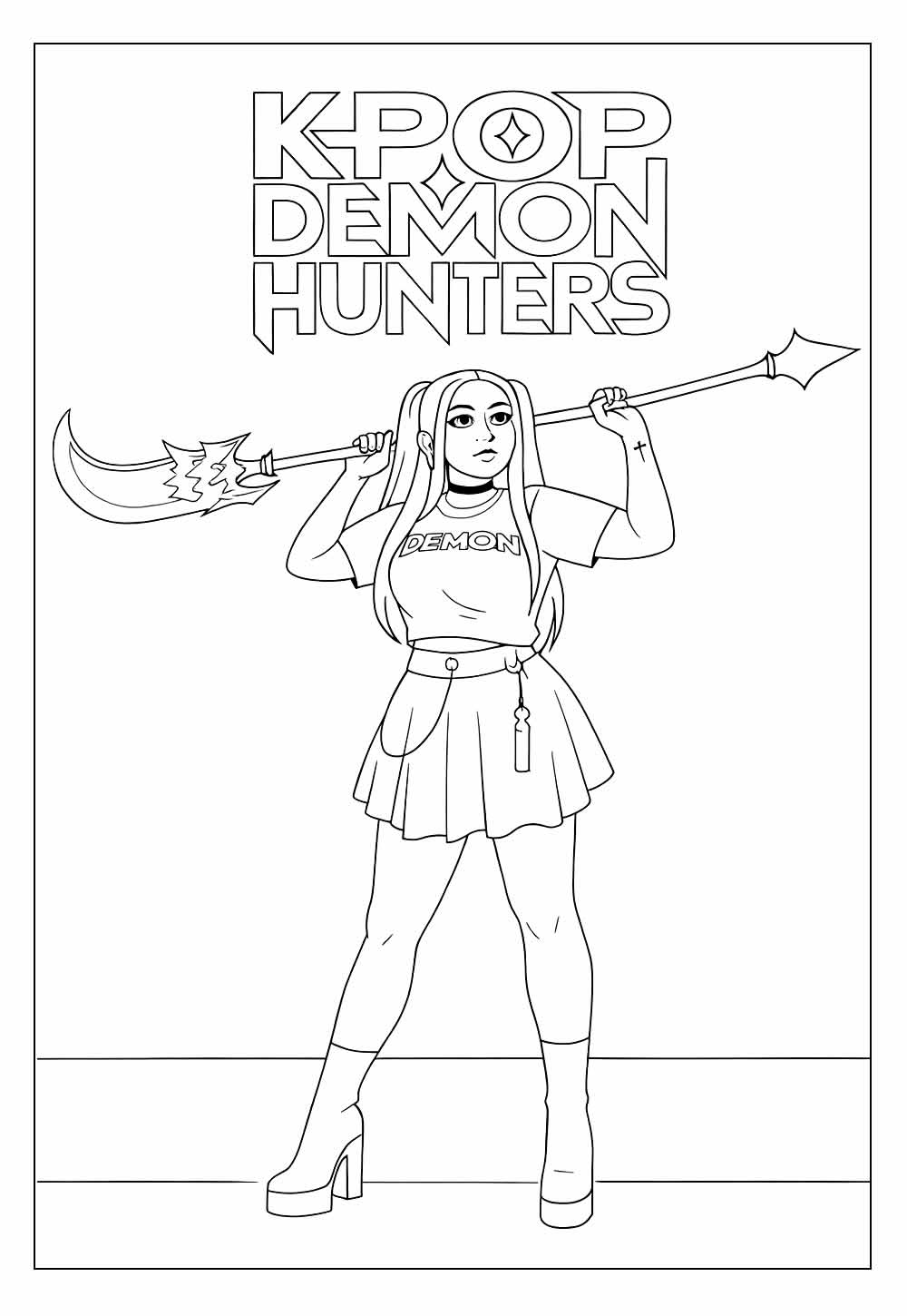 Desenho da Mira para colorir - Guerreiras do K-pop