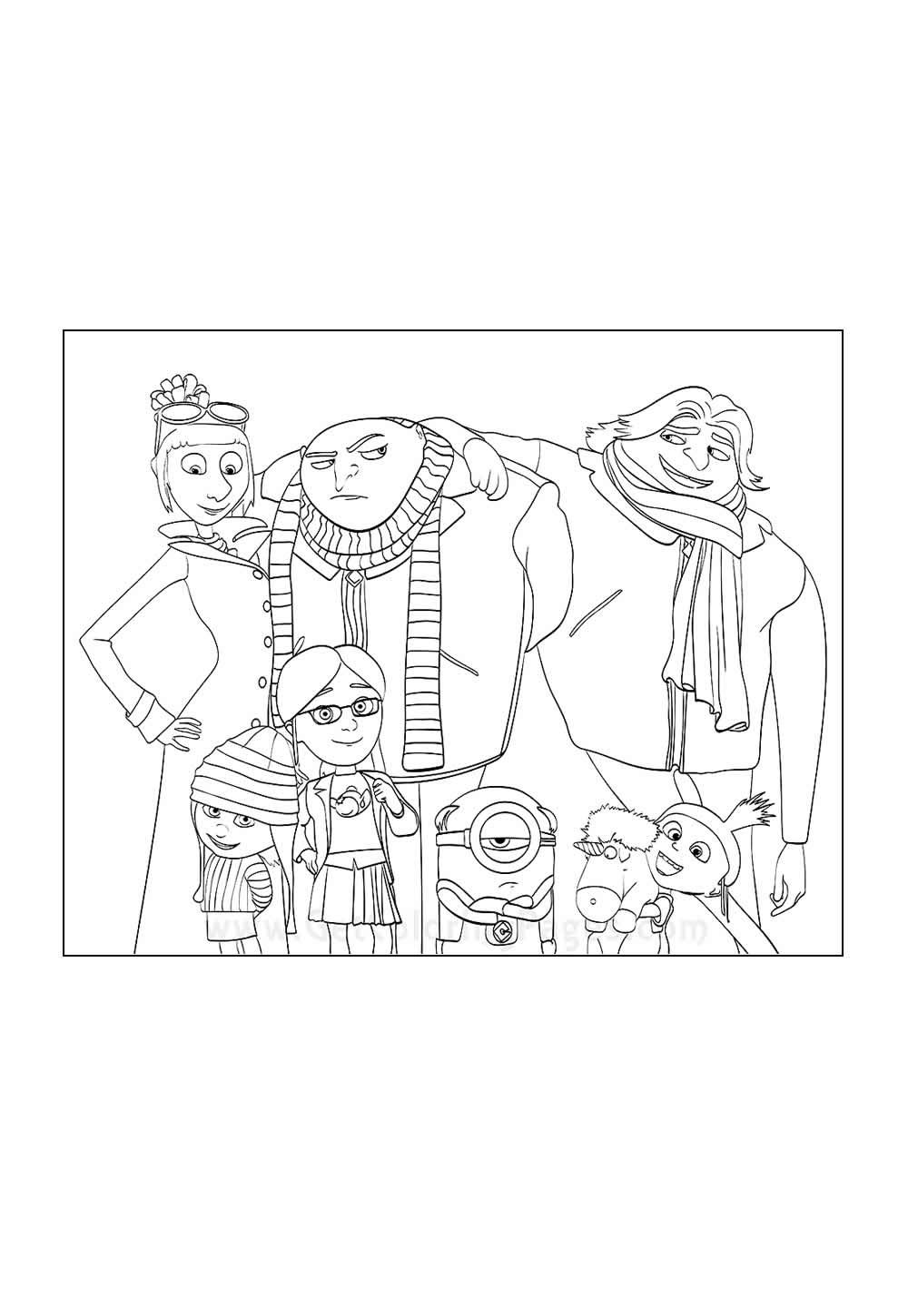 Desenhos de Gru e as Meninas