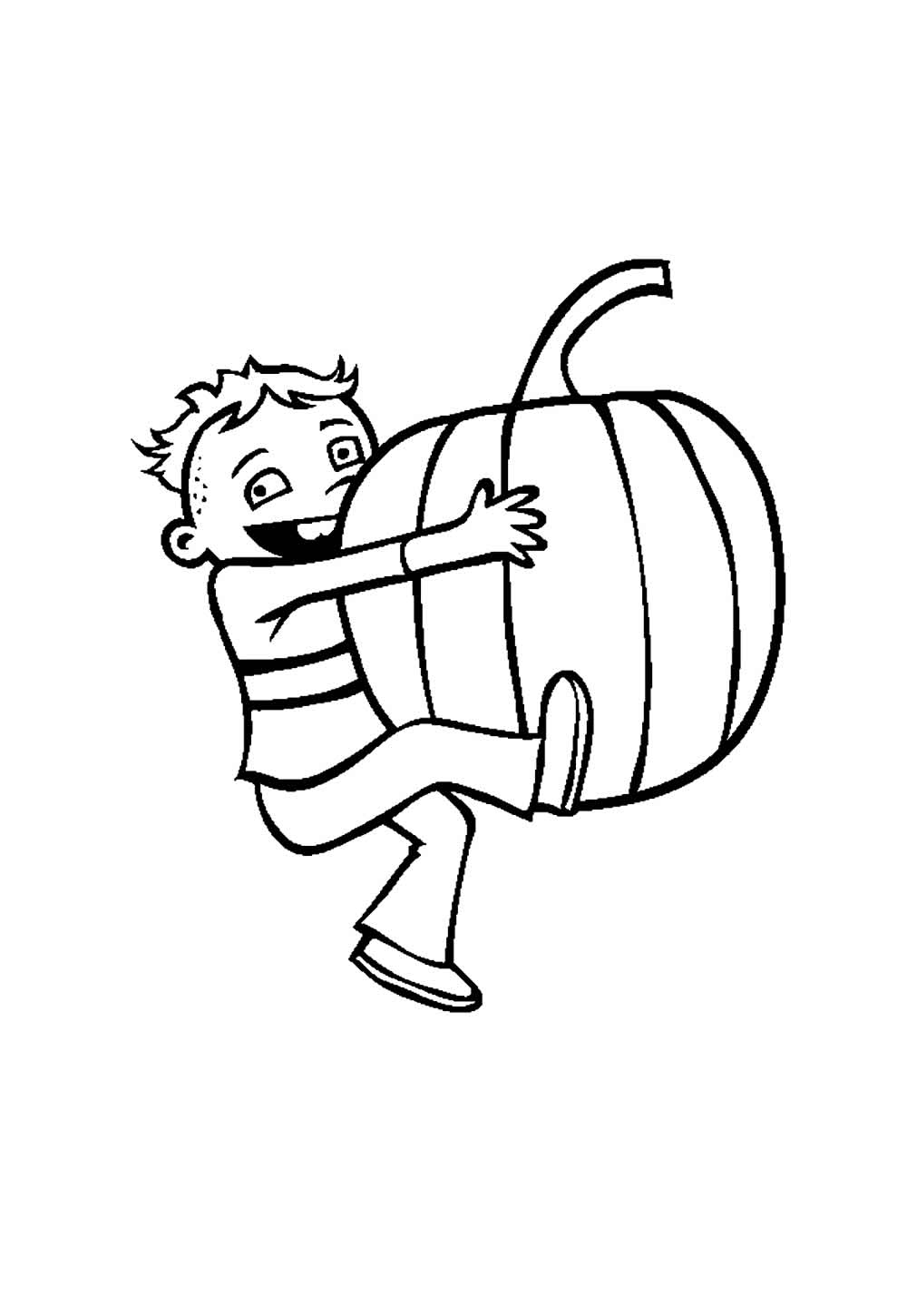 Desenho de Abóbora e Menino