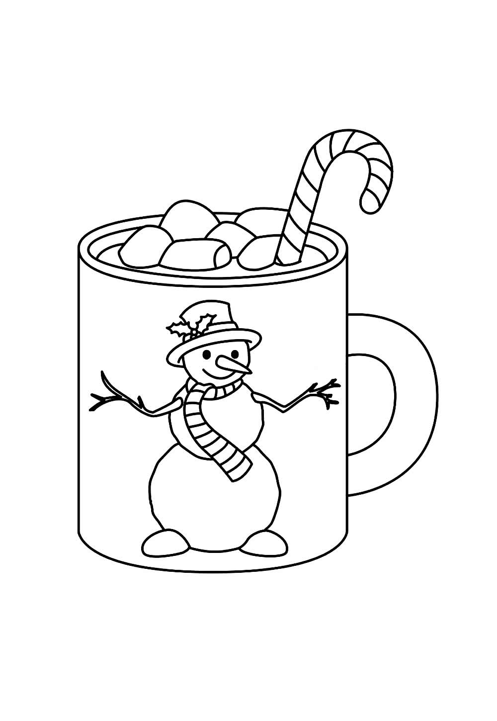 Desenho de Bengala de Natal para colorir