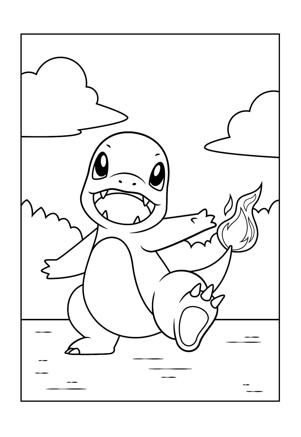 Desenho de Charmander para imprimir e pintar