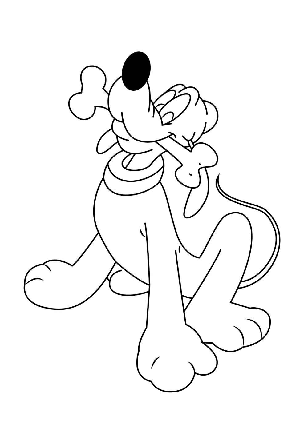 Desenho de Pluto para pintar