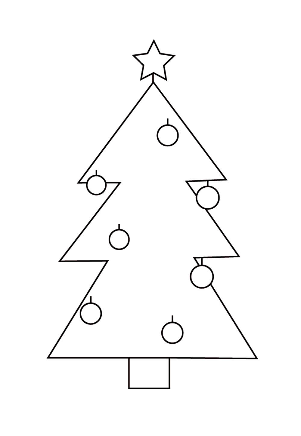 Desenho Natal Fácil Colorir - Árvore de Natal