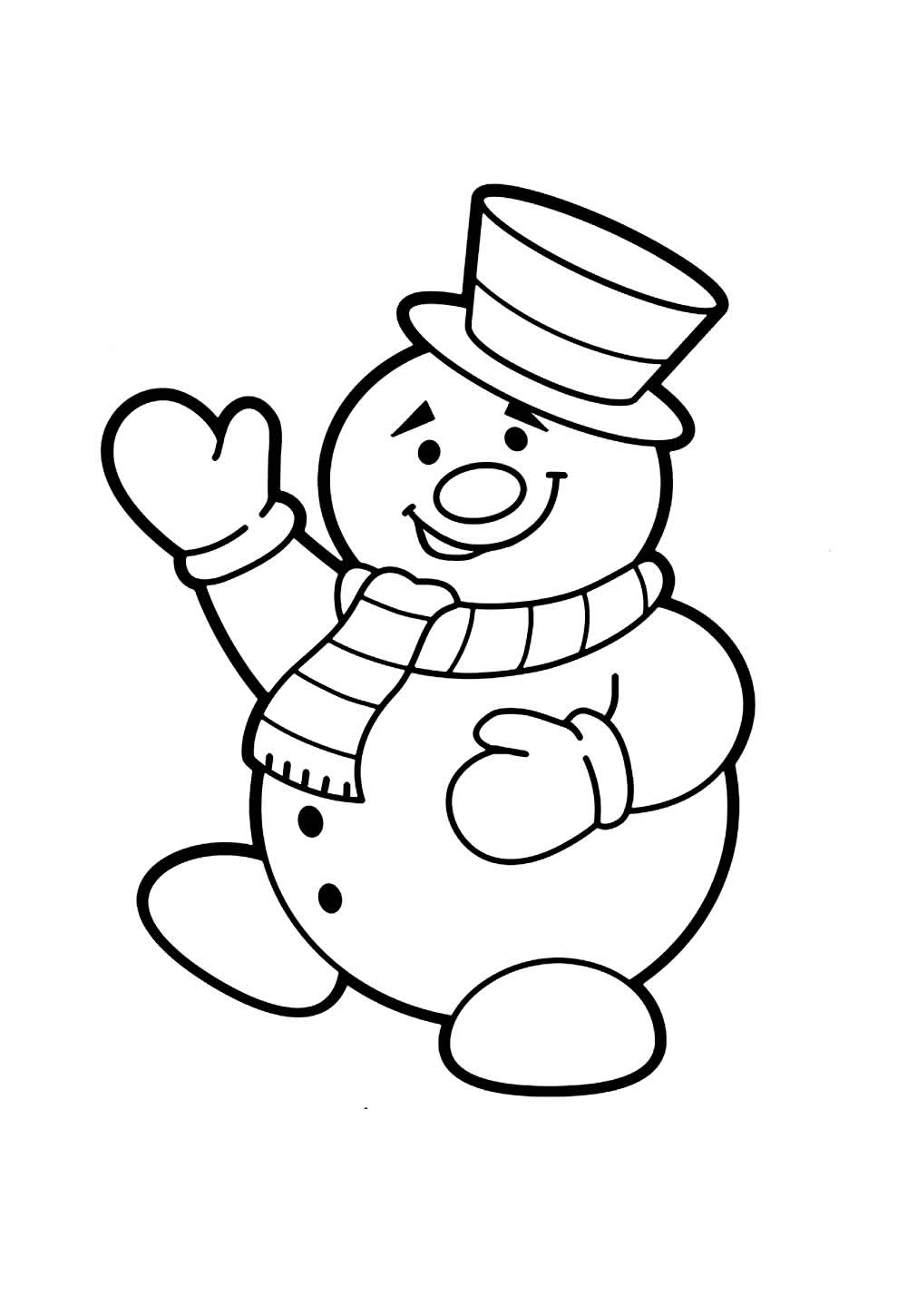 Desenho de Boneco de Neve Sorridente para colorir