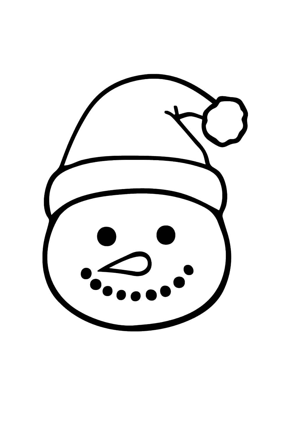 Desenho de Boneco de Neve de Natal para pintar