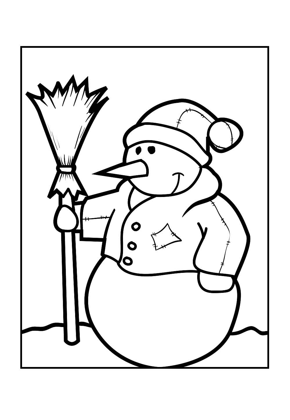 Desenho de Boneco de Neve Sorridente para colorir