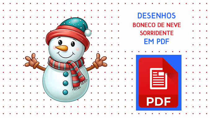 Desenhos de Boneco de Neve Sorridente em PDF