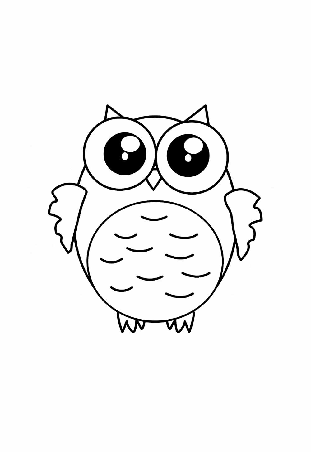 Desenho de Coruja Natalina para pintar