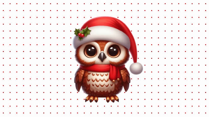 Desenhos de Coruja Natalina para colorir