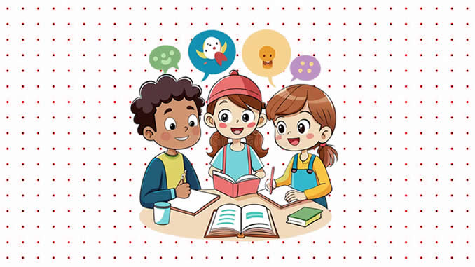 Desenhos de Crianças Estudando para colorir