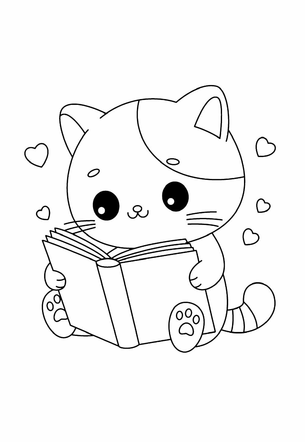 Desenho de Gatinho Kawaii para colorir