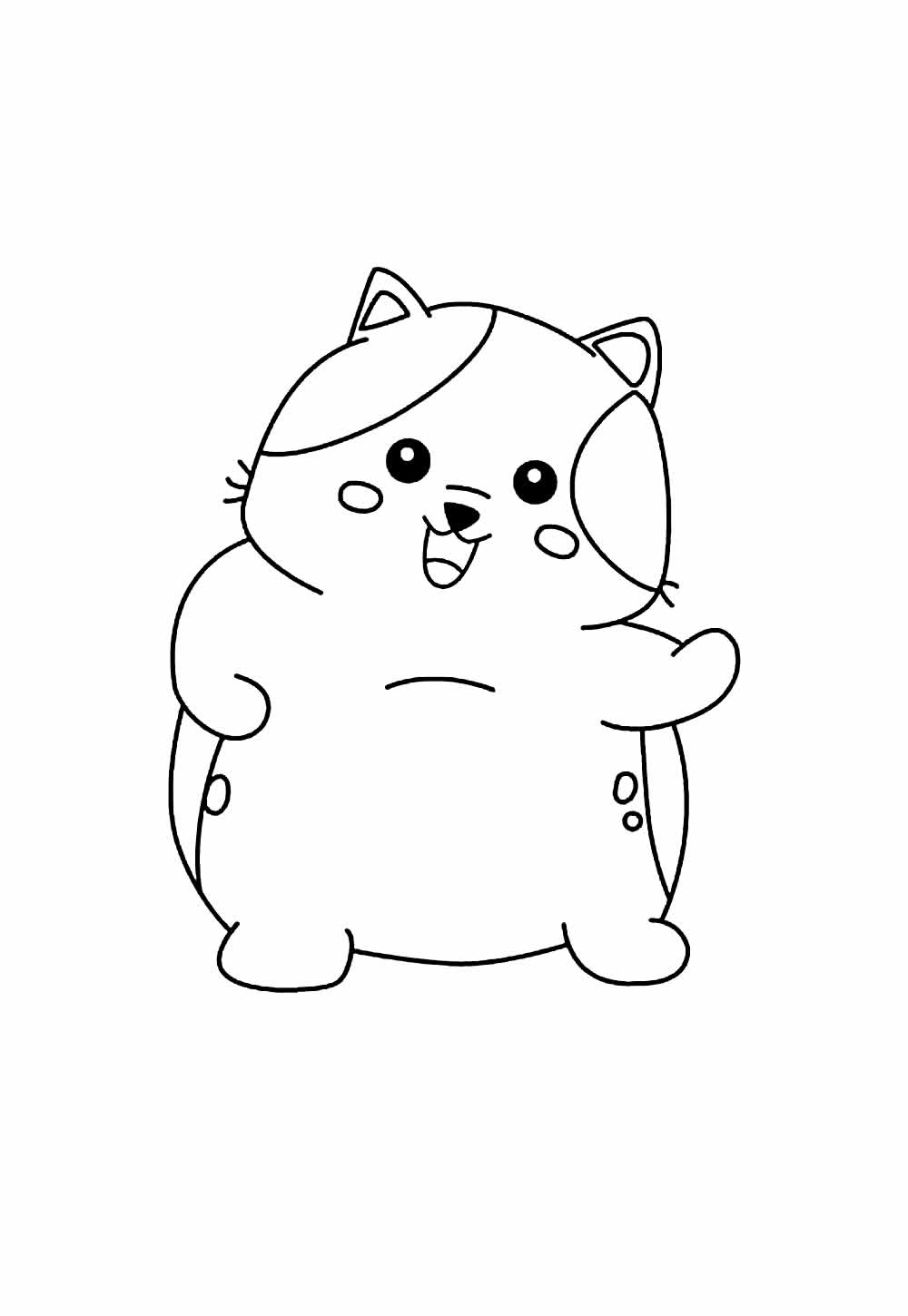 Desenho de Gatinho Kawaii para colorir