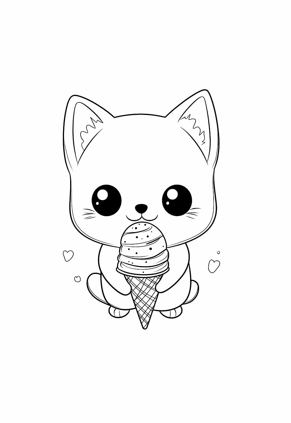 Gato Kawaii para pintar