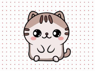 Desenho de Gato Kawaii para colorir