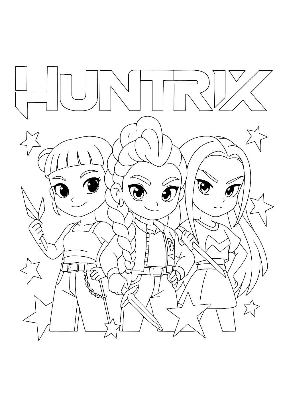 Guerreiras do K-Pop de Natal para pintar