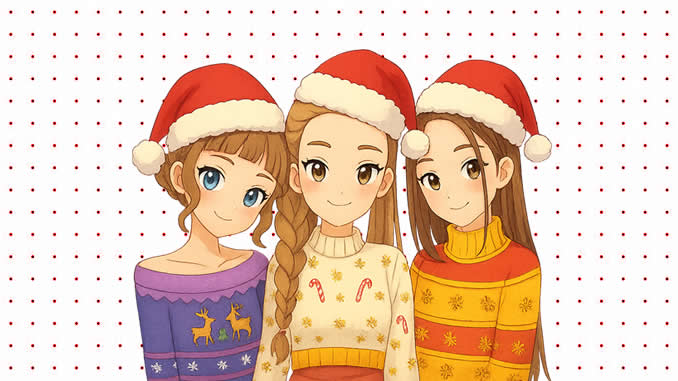 Desenhos das Guerreiras do K-Pop de Natal para colorir