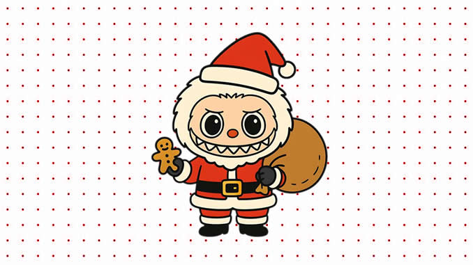 Desenhos de Labubu de Natal para colorir